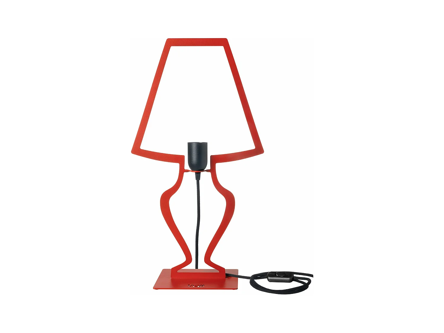 Lampada da tavolo Silhouette grande 30x54 cm in ferro stilizzato Design moderno onirico Attacco E27 Made in Italy Rosso