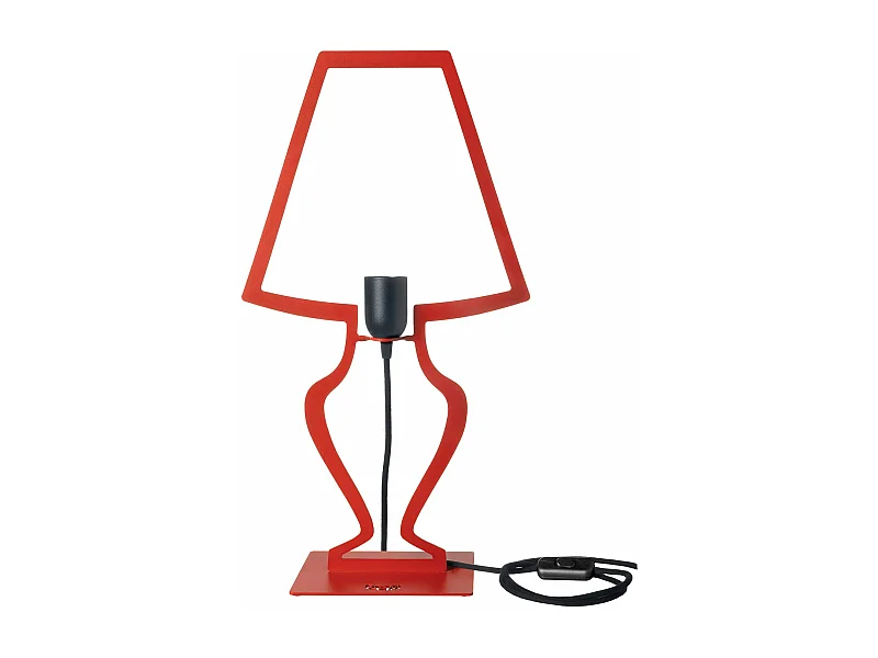 Grande lampe de table Silhouette 30x54 cm en fer stylisé Design onirique moderne Connexion E27 Made in Italy Rouge