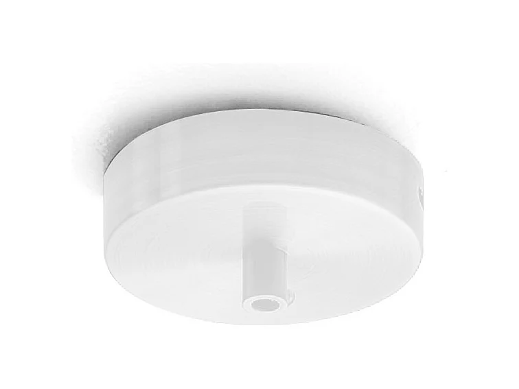Rosace ronde en métal Alice IP20 blanche pour suspension - Socle de plafond moderne, connexion centrale, installation facile
