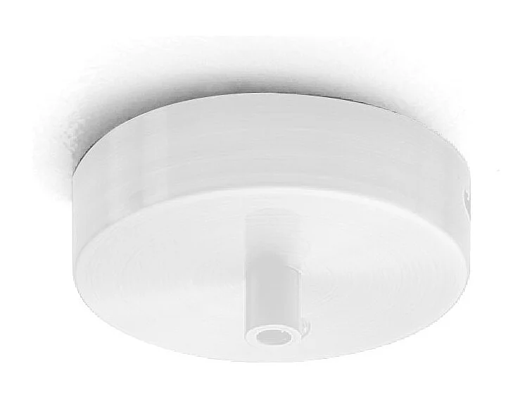 Rosace ronde en métal Alice IP20 blanche pour suspension - Socle de plafond moderne, connexion centrale, installation facile