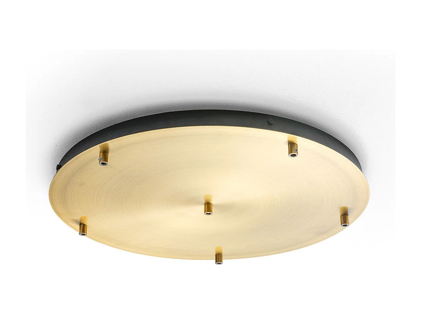 Rosace plafond ronde laiton IP20 Alice – base pour suspension moderne, 6 trous, connexion centrale, installation facile
