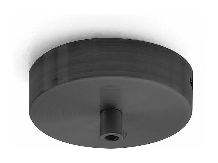 Rosace ronde en métal Alice noire IP20 pour suspensions - Base de plafond moderne, connexion centrale, installation facile