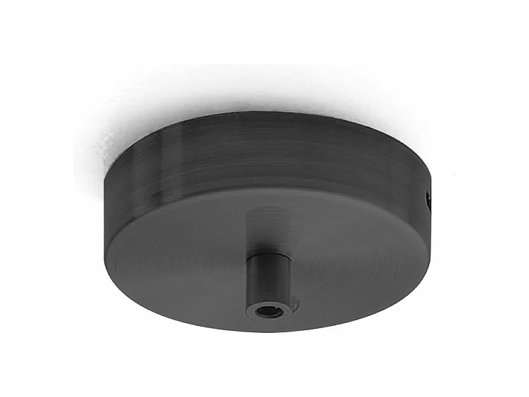 Rosace ronde en métal Alice noire IP20 pour suspensions - Base de plafond moderne, connexion centrale, installation facile
