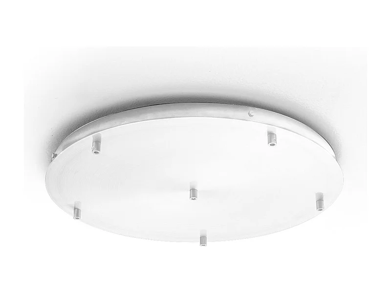 Rosácea de teto redonda de metal Alice IP20 branca para luminárias suspensas - Base de teto moderna, conexão de 6 furos, fácil instalação