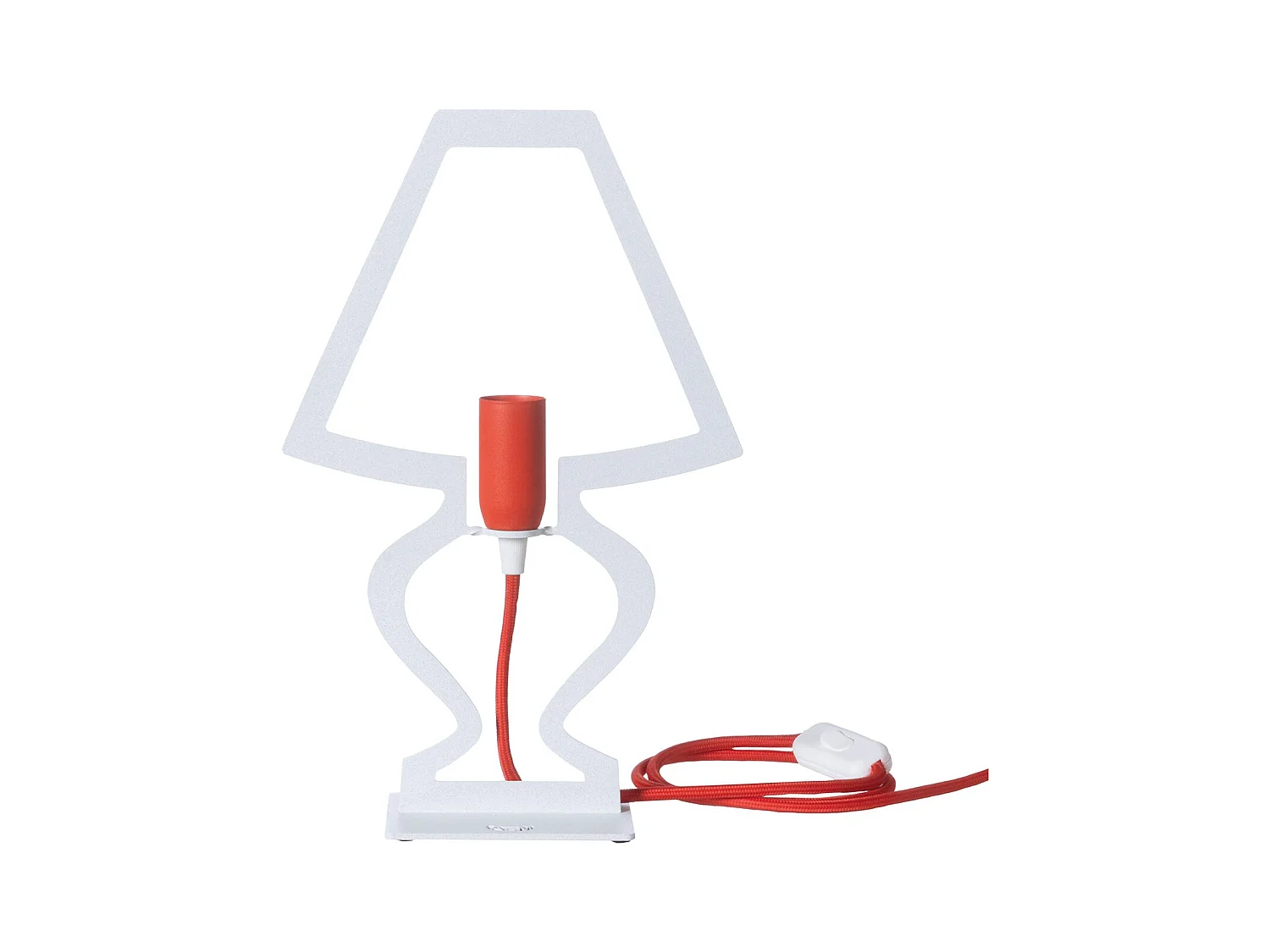 Lampe de table Silhouette Ø22x33 cm Fer perforé Blanc Fabriqué en Italie Connexion E14 Complément d'ameublement