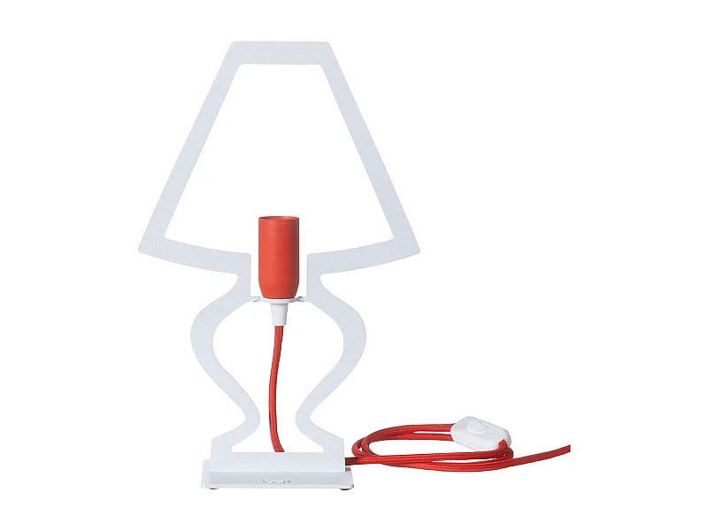 Candeeiro de mesa Silhouette Ø22x33 cm Ferro perfurado Branco Design decorativo moderno Fabricado em Itália Conexão E14 Acessório de decoração