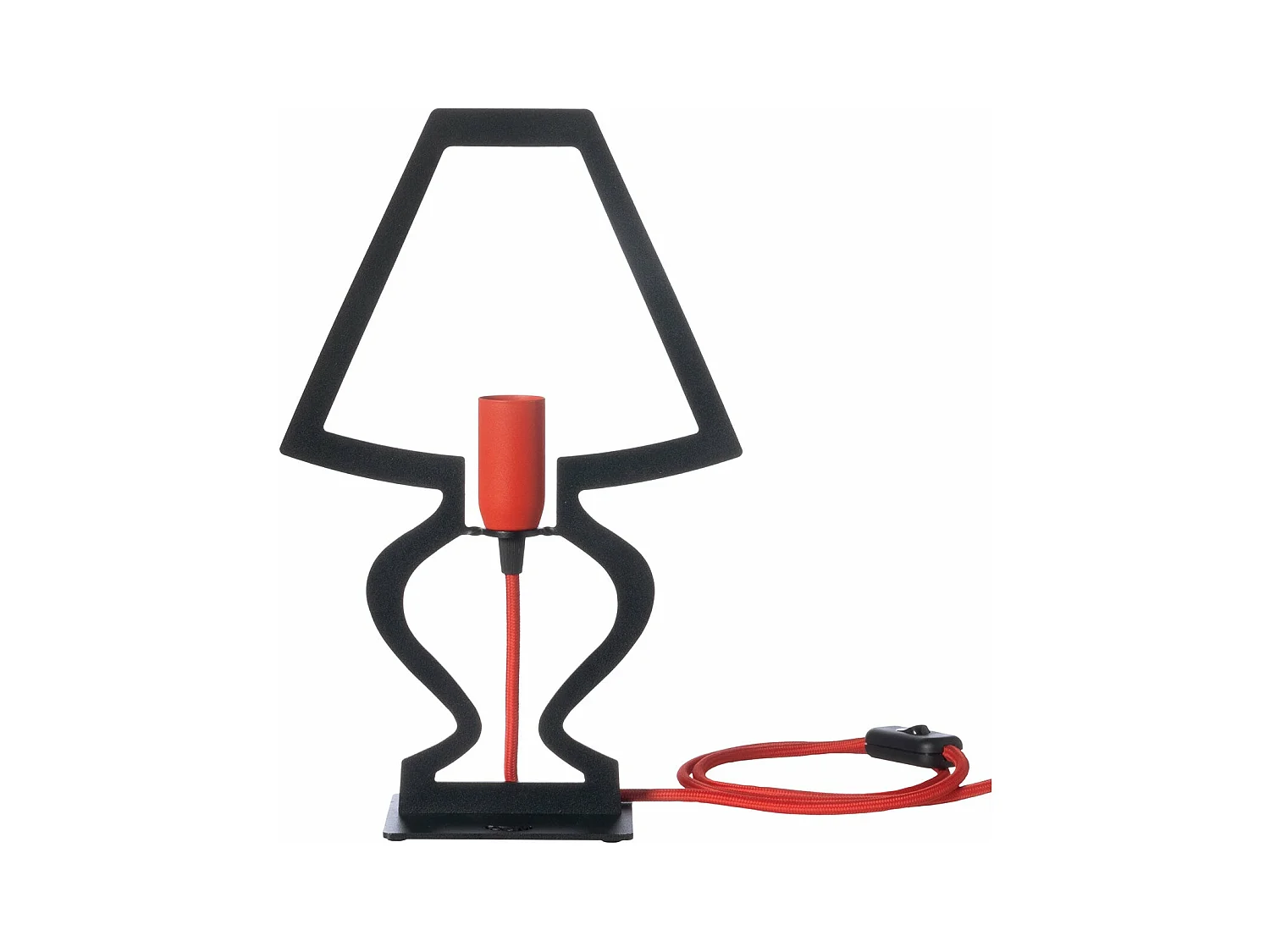 Lampe de table Silhouette Ø22x33 cm Fer perforé Noir Fabriqué en Italie Connexion E14 Complément d'ameublement