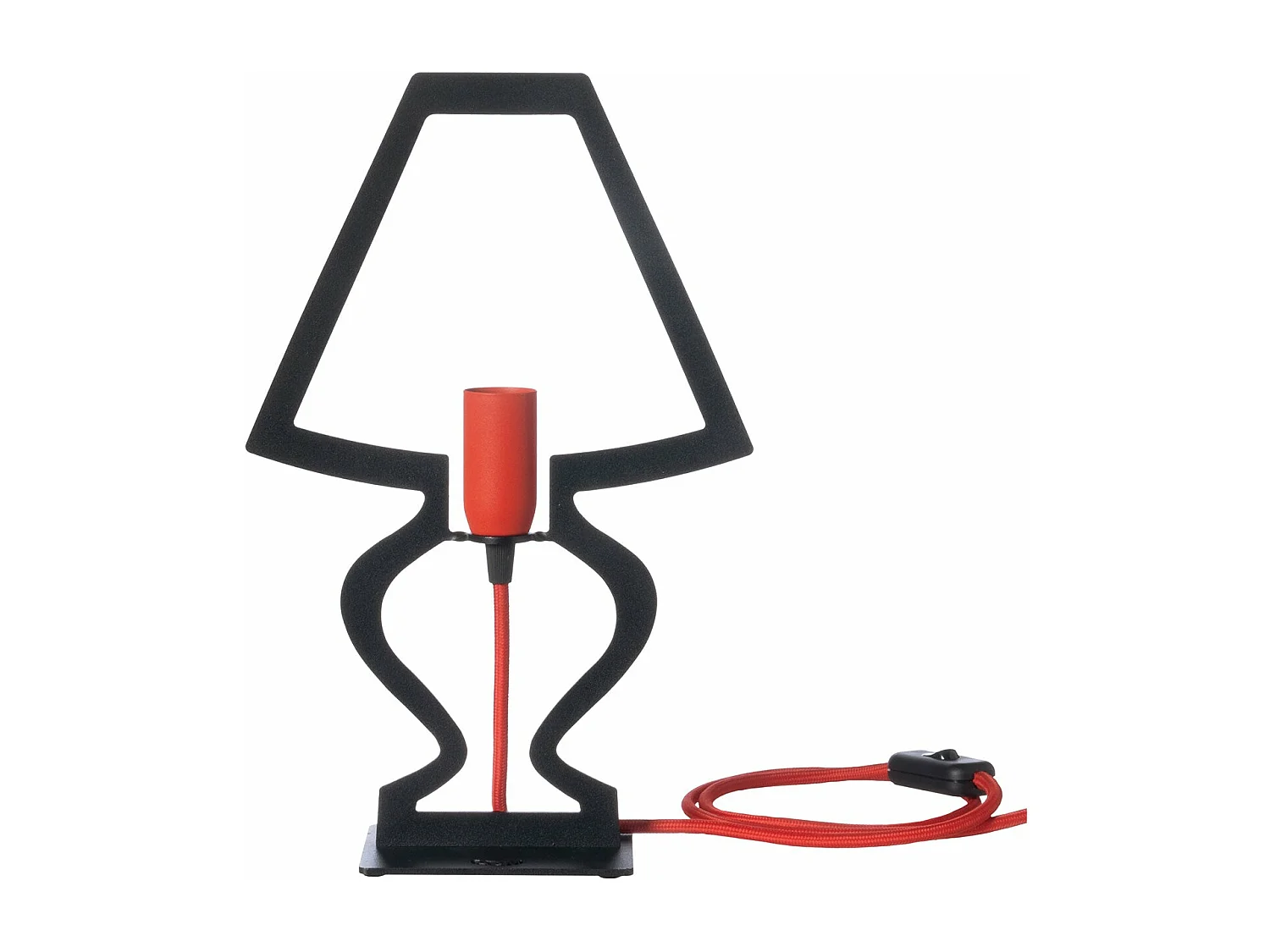 Lampe de table Silhouette Ø22x33 cm Fer perforé Noir Fabriqué en Italie Connexion E14 Complément d'ameublement