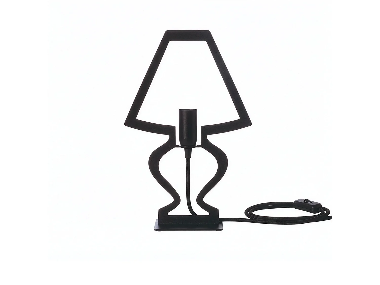 Lampe de table Silhouette Ø22x33 cm Fer perforé Noir Fabriqué en Italie Connexion E14 Complément d'ameublement