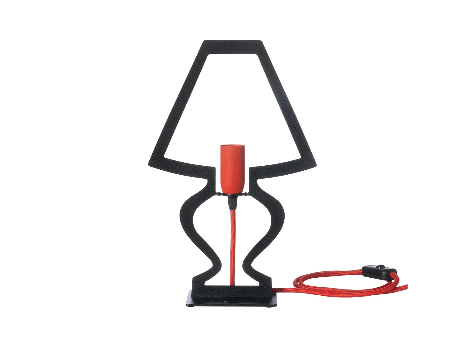 Lampe de table Silhouette Ø22x33 cm Fer perforé Noir Fabriqué en Italie Connexion E14 Complément d'ameublement