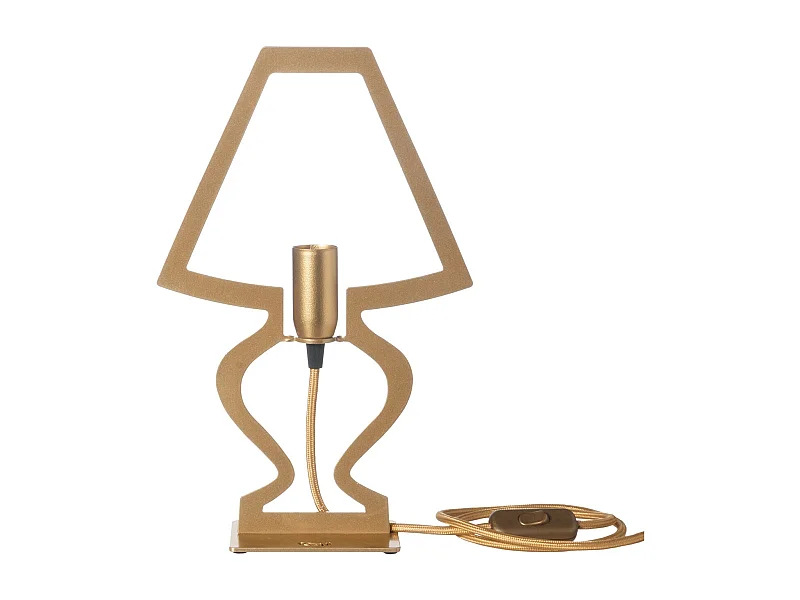 Candeeiro de mesa Silhouette Ø22x33 cm Ferro perfurado Ouro transparente Design decorativo moderno Fabricado em Itália Conexão E14 Acessório de