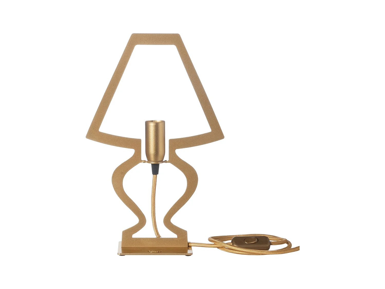 Lampe de table Silhouette Ø22x33 cm Fer perforé Or transparent Fabriqué en Italie Connexion E14 Complément d'ameublement