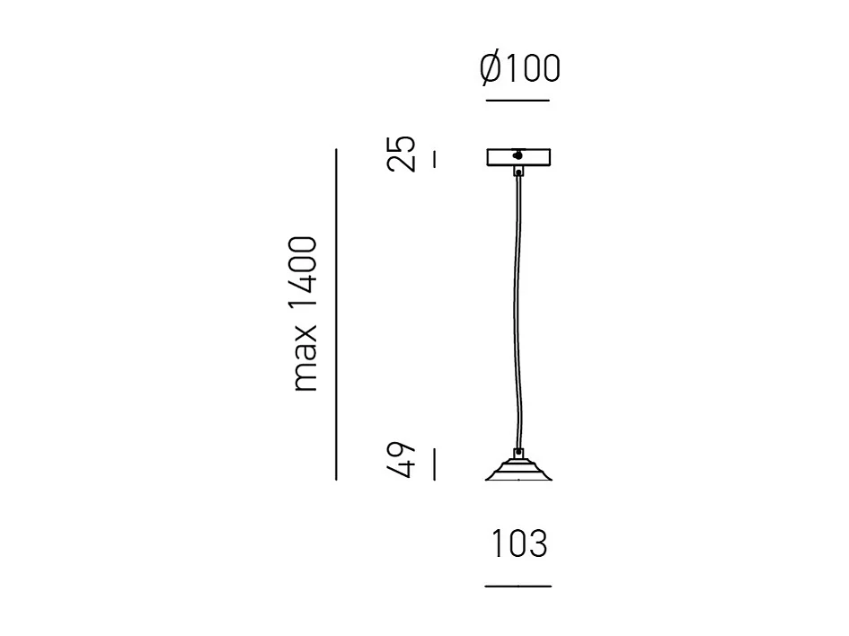 Alice - Kit de suspension pour ampoule Alice V/P E27 avec rosace noire, câble tressé transparent et cache douille 1XE27 max 1X60W