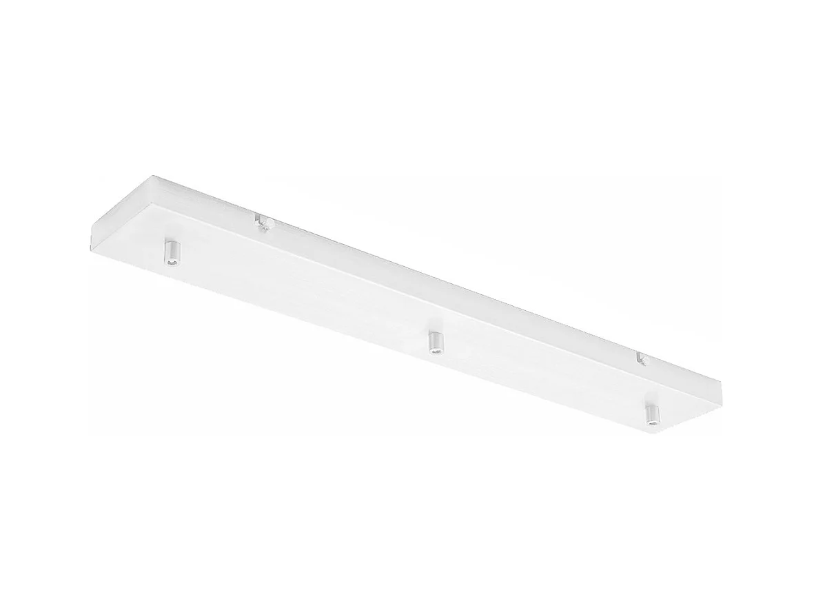 Rosace plafond rectangulaire blanc IP20 Alice pour suspension – base moderne, connexion centrale, installation facile