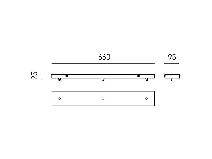Rosace plafond rectangulaire blanc IP20 Alice pour suspension – base moderne, connexion centrale, installation facile