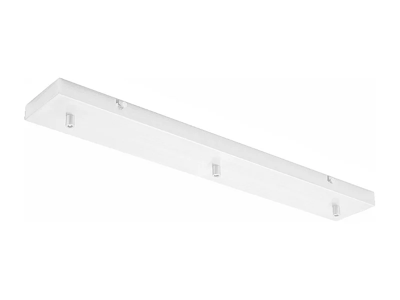 Rosácea de teto retangular metálica Alice branca IP20 para luminárias suspensas - Base de teto moderna, conexão central, fácil instalação