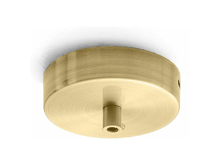 Rosace ronde en métal Alice en laiton IP20 pour suspensions - Pied de plafond moderne, connexion centrale, installation facile