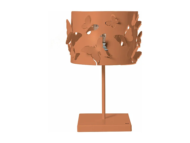 Farfallosa tafellamp 20x20x37,2 cm in geperforeerd ijzer met vlinders in reliëf Decoratief lichteffect E27 fitting Made in Italy Fishing