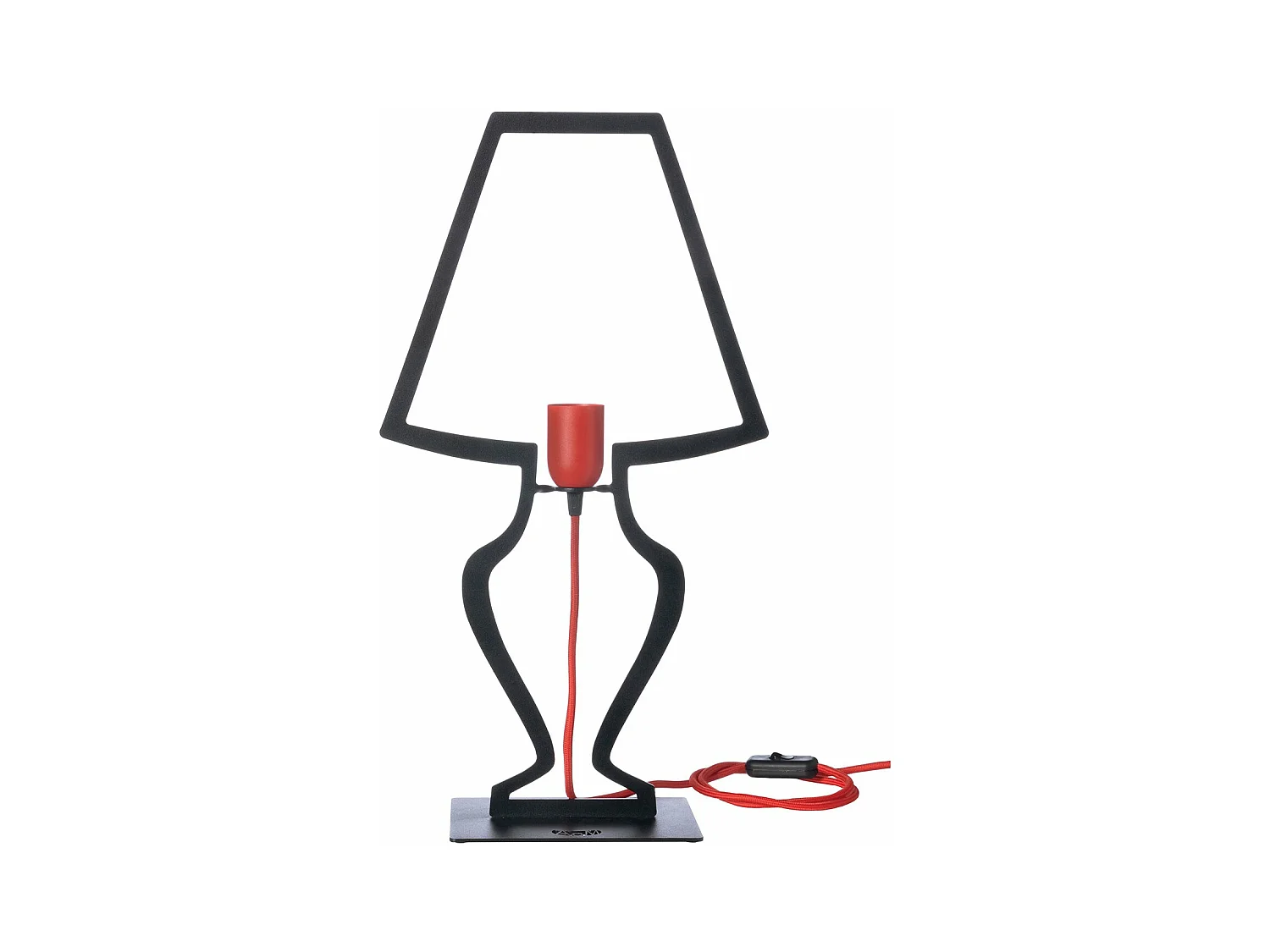 Grande lampe de table Silhouette 30x54 cm en fer stylisé Design onirique moderne Connexion E27 Fabriqué en Italie Noir