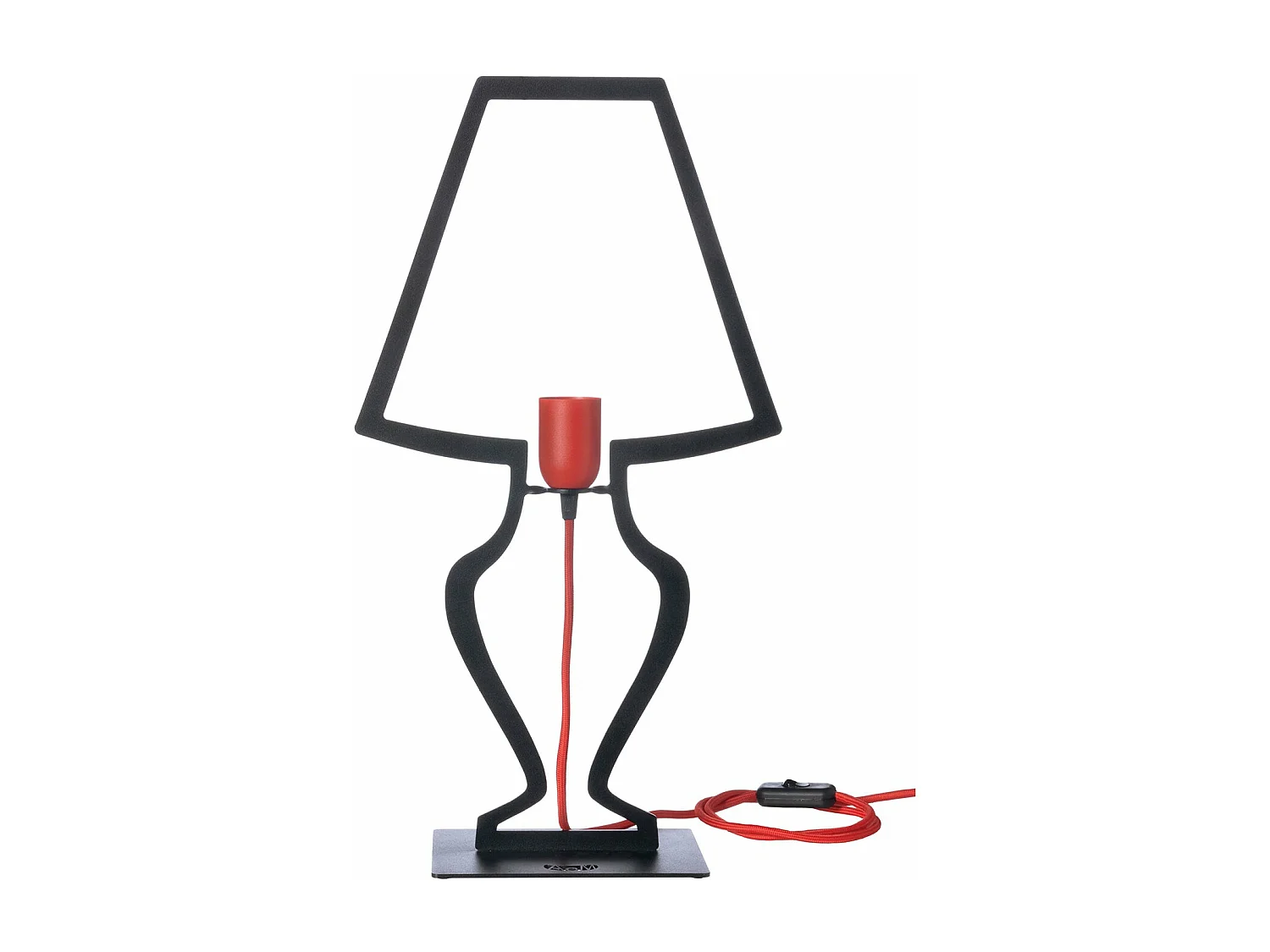 Grande lampe de table Silhouette 30x54 cm en fer stylisé Design onirique moderne Connexion E27 Fabriqué en Italie Noir
