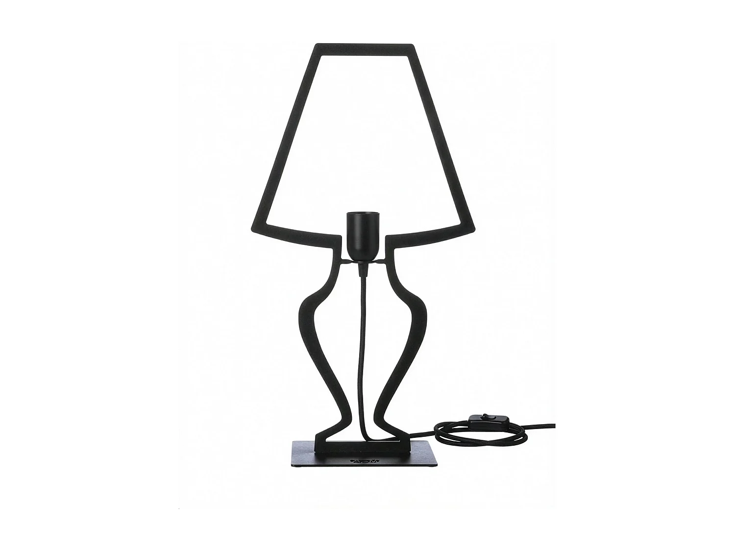 Grande lampe de table Silhouette 30x54 cm en fer stylisé Design onirique moderne Connexion E27 Fabriqué en Italie Noir