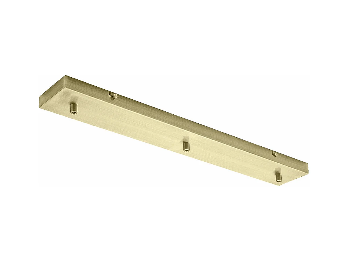 Rosace plafond rectangulaire laiton IP20 Alice – base pour suspension, design moderne, connexion centrale, facile à poser