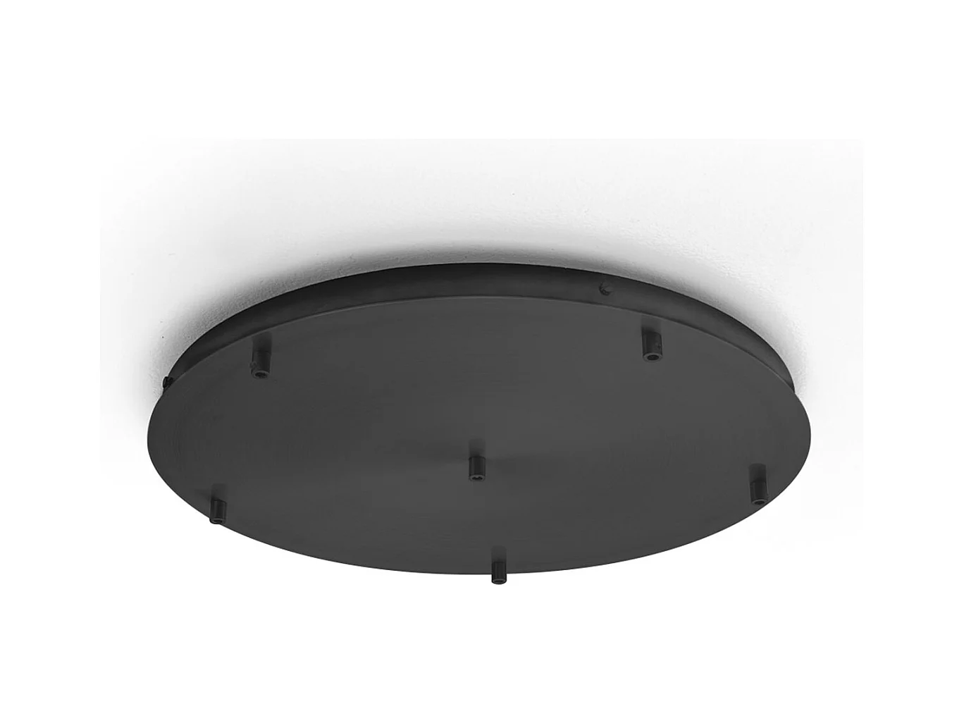 Rosace ronde en métal Alice noire IP20 pour suspensions - Base de plafond moderne, connexion 6 trous, installation facile