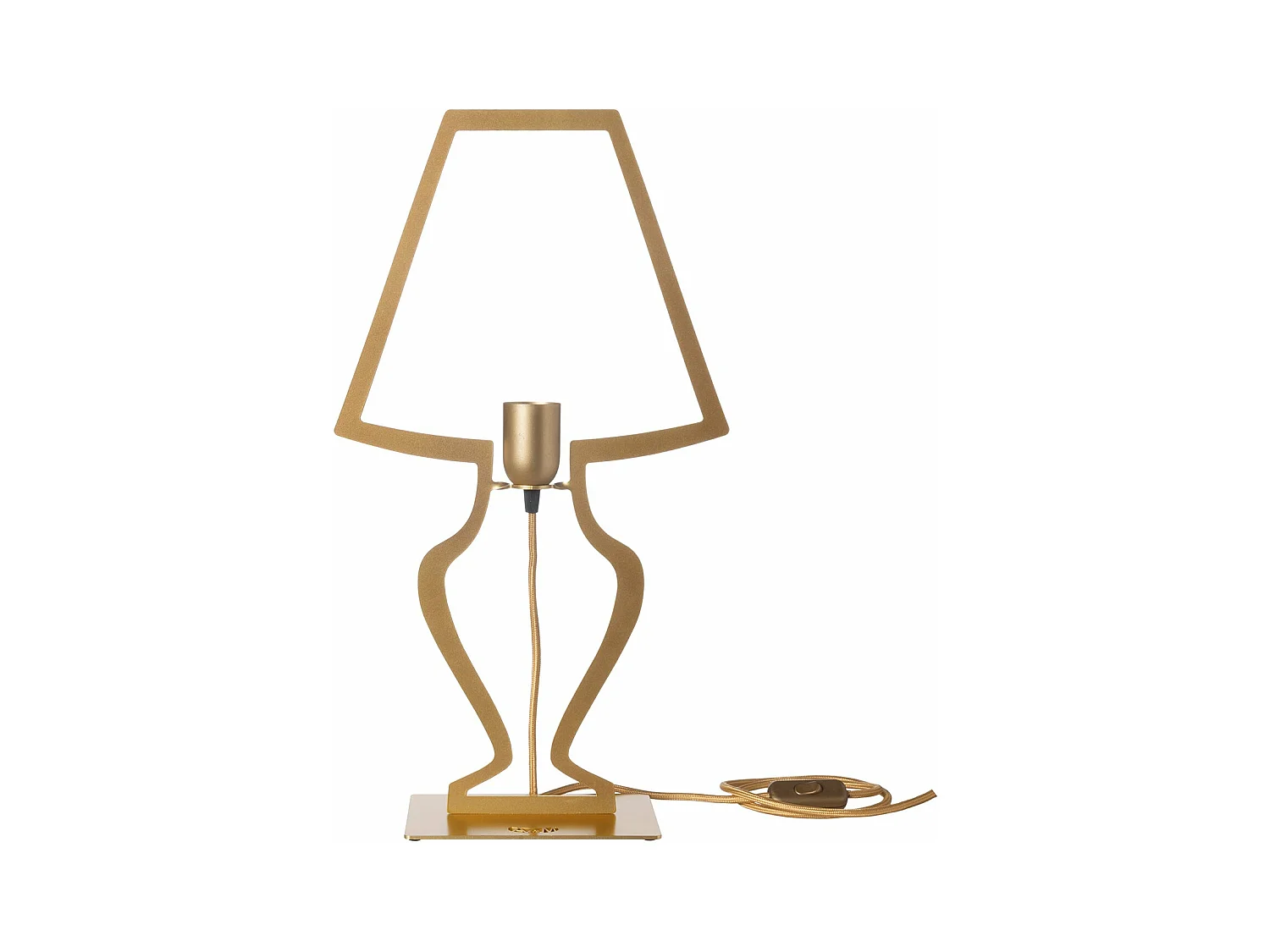 Duża lampa stołowa Silhouette 30x54 cm ze stylizowanego żelaza, nowoczesny, oniryczny design, gniazdo E27, wyprodukowane we Włoszech, złoto