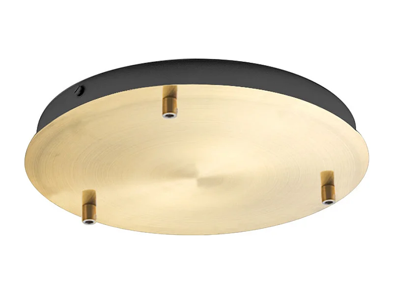 Rosone tondo in metallo Alice ottone IP20 per lampade a sospensione - Base da soffitto moderna, attacco 3 fori, facile installazione