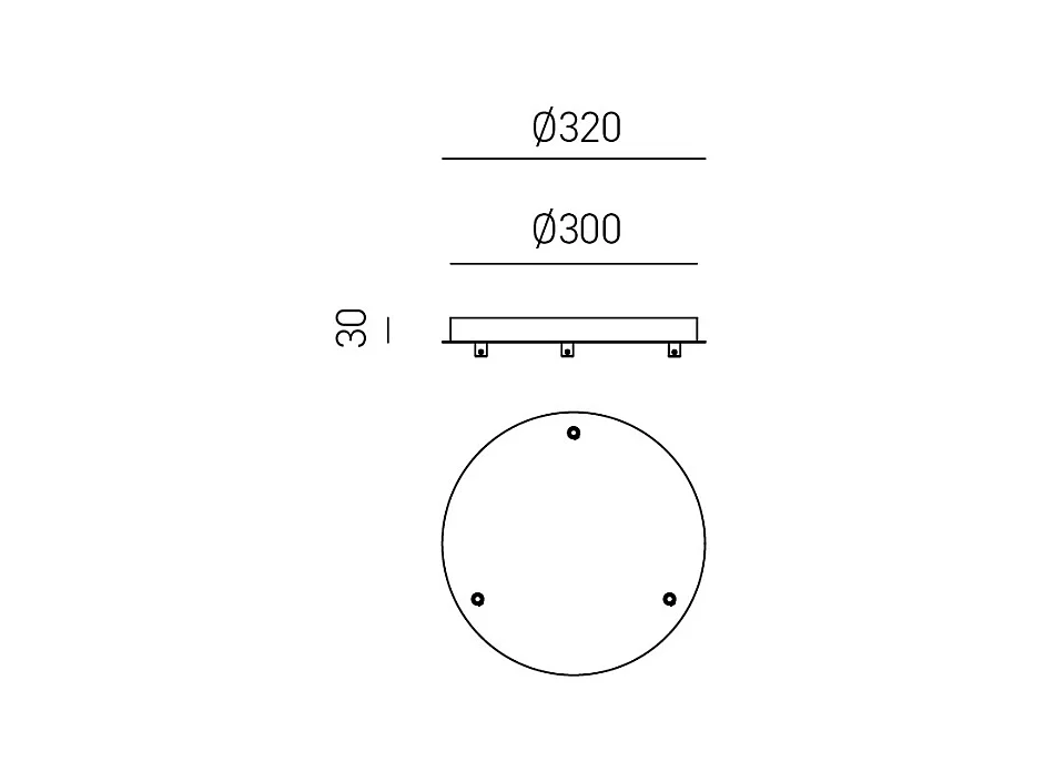 Rosace plafond ronde blanche IP20 Alice pour suspension – base moderne, 3 trous, connexion centrale, installation facile