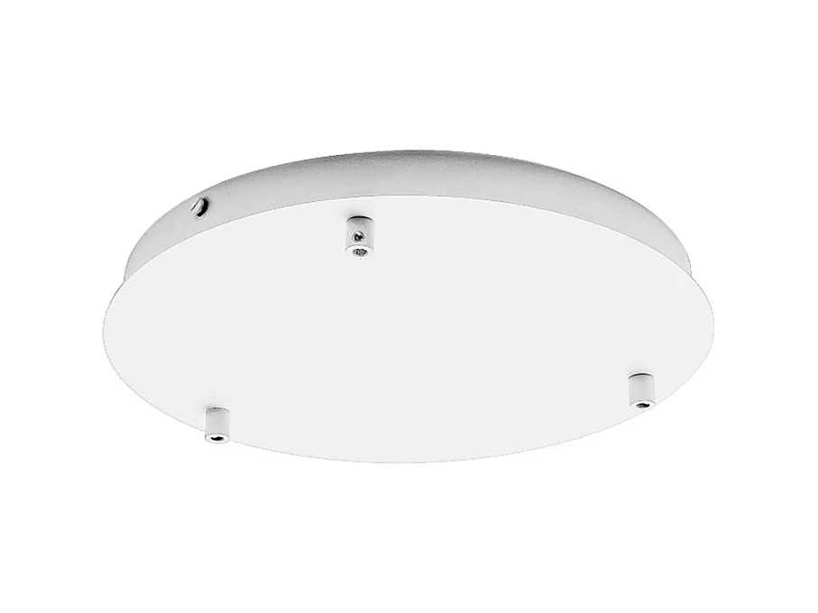 Rosace plafond ronde blanche IP20 Alice pour suspension – base moderne, 3 trous, connexion centrale, installation facile