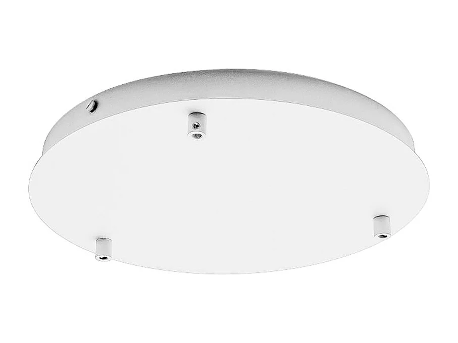 Rosace plafond ronde blanche IP20 Alice pour suspension – base moderne, 3 trous, connexion centrale, installation facile