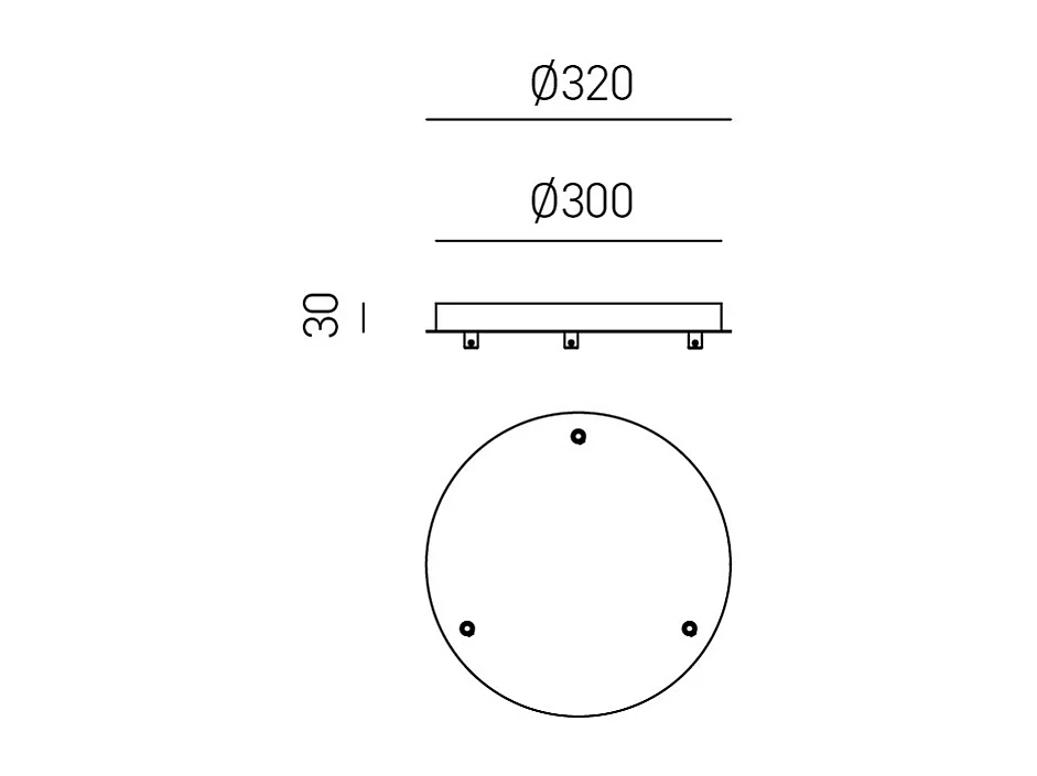 Rosace plafond ronde blanche IP20 Alice pour suspension – base moderne, 3 trous, connexion centrale, installation facile