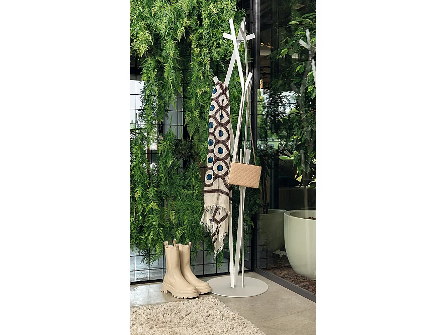 Uty Wieszak podłogowy Ø30x178 cm, biały marmur, nowoczesny design, made in Italy