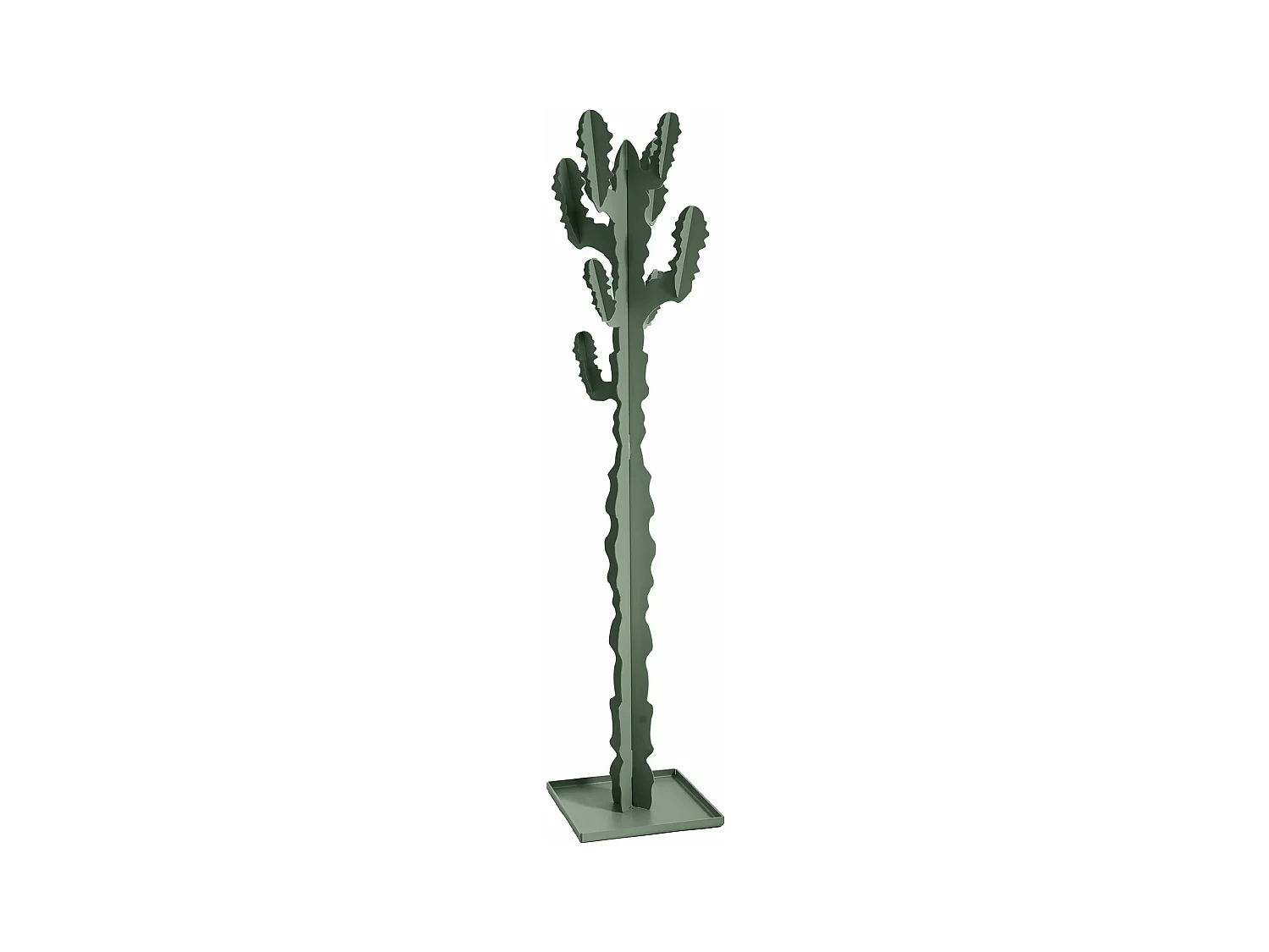 Cintre de sol Cactus 170 cm, structure autoportante en fer, design moderne pour entrée ou chambre, Made in Italy Vert Sauge