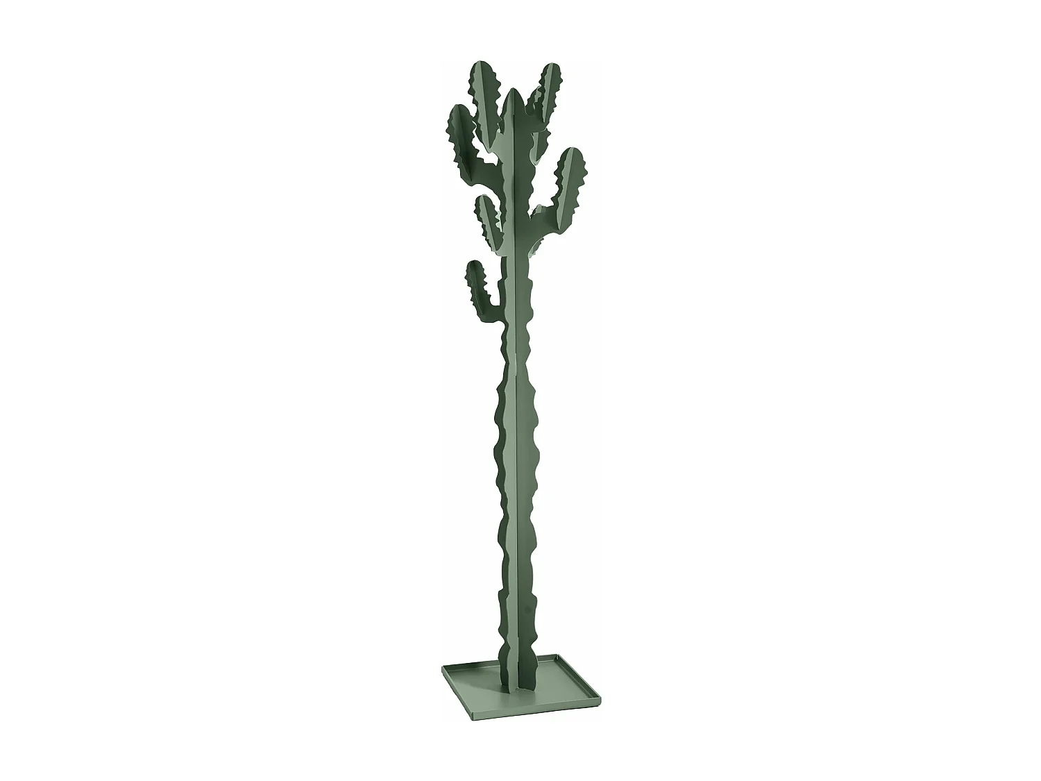 Appendiabiti da terra cactus 170 cm, Struttura in ferro autoportante, Design decorativo moderno camera, ufficio o ingresso Made in Italy Verde Salvia