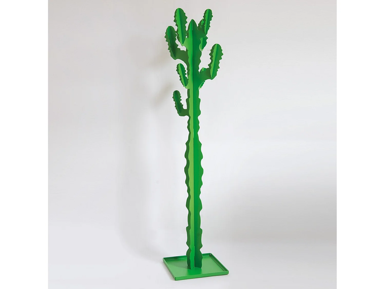 Appendiabiti da terra cactus 170 cm, Struttura in ferro autoportante, Design decorativo moderno camera, ufficio o ingresso Made in Italy Verde Salvia