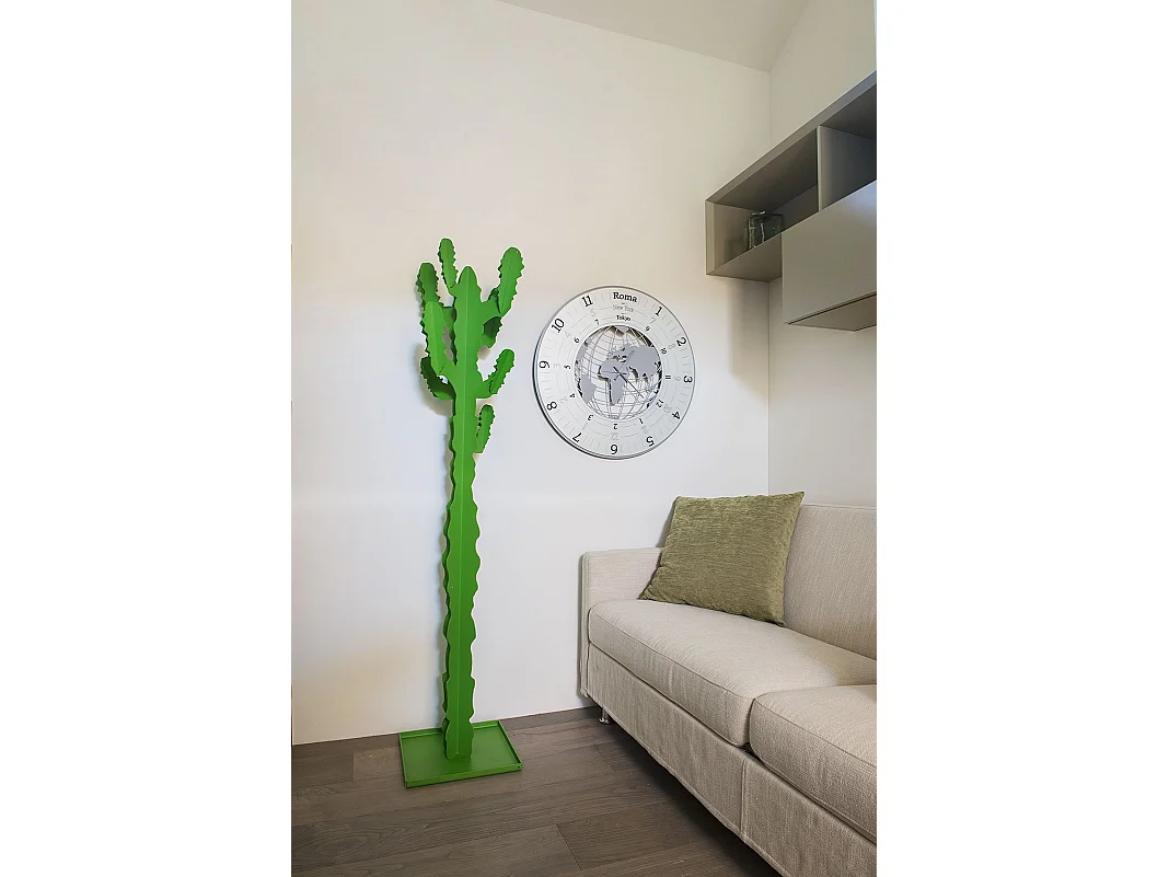 Appendiabiti da terra cactus 170 cm, Struttura in ferro autoportante, Design decorativo moderno camera, ufficio o ingresso Made in Italy Verde Salvia