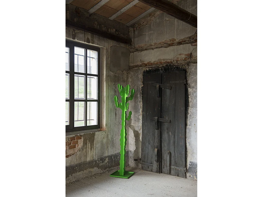 Appendiabiti da terra cactus 170 cm, Struttura in ferro autoportante, Design decorativo moderno camera, ufficio o ingresso Made in Italy Verde Salvia