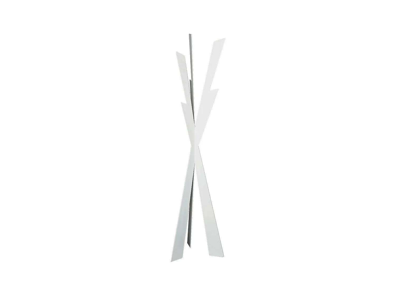 Porte-manteau Zeus 40x177 cm en fer blanc, design contemporain, autoportant pour entrée ou chambre, Made in Italy