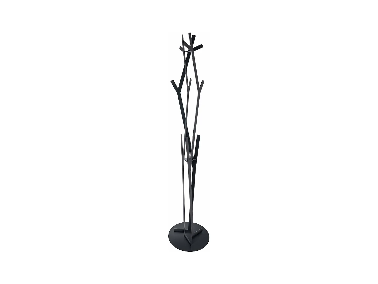 Cintre de sol en fer Uty Ø30x178 cm Design minimaliste autoportant, Mobilier pour entrée, bureau ou bureau Fabriqué en Italie Noir
