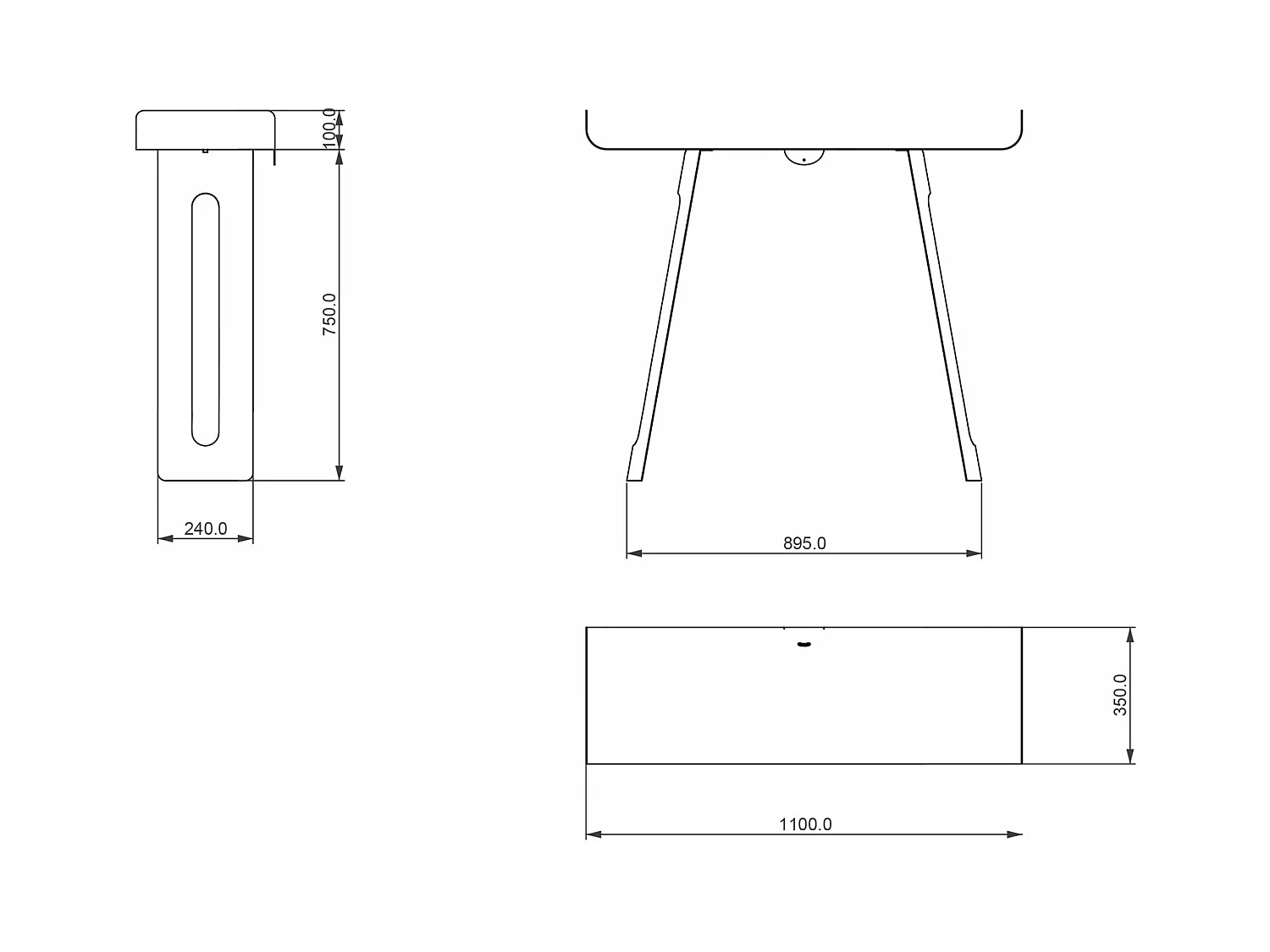 Console Tibet 110x35x85 cm en fer peint noir Design minimal courbé perforé Mobilier d'entrée moderne Fabriqué en Italie Beige
