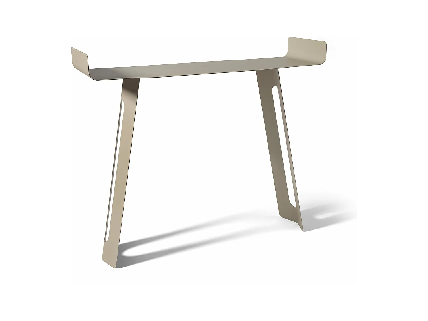 Console Tibet 110x35x85 cm en fer peint noir Design minimal courbé perforé Mobilier d'entrée moderne Fabriqué en Italie Blanc