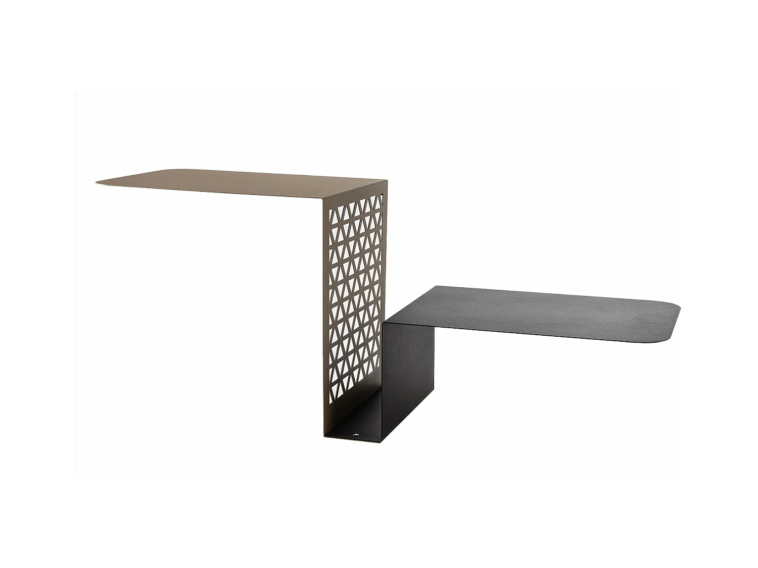 Étagère console Scalea 100x30x40 cm en fer perforé, design échelle, 2 étagères, compact, marbre blanc/jade, Made in Italy