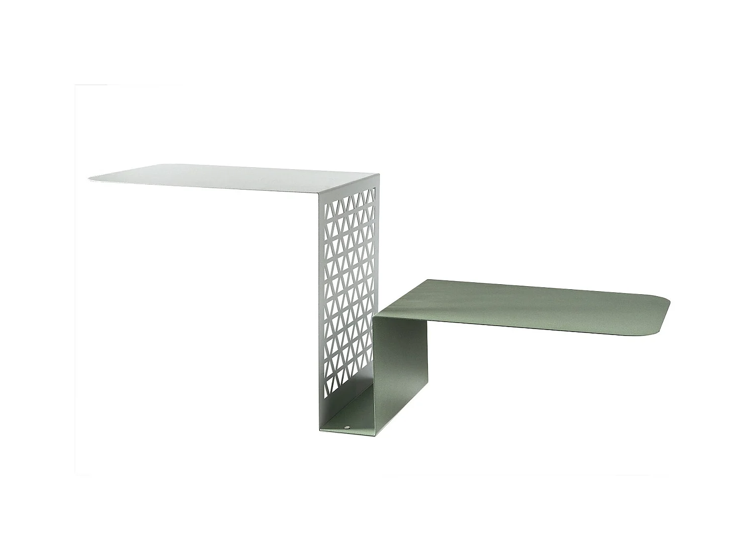 Scalea consoleplank 100x30x40 cm in geperforeerd ijzer Modern ladderontwerp met dubbele plank Ruimtebesparend meubilair Made in Italy, Beige/zwart