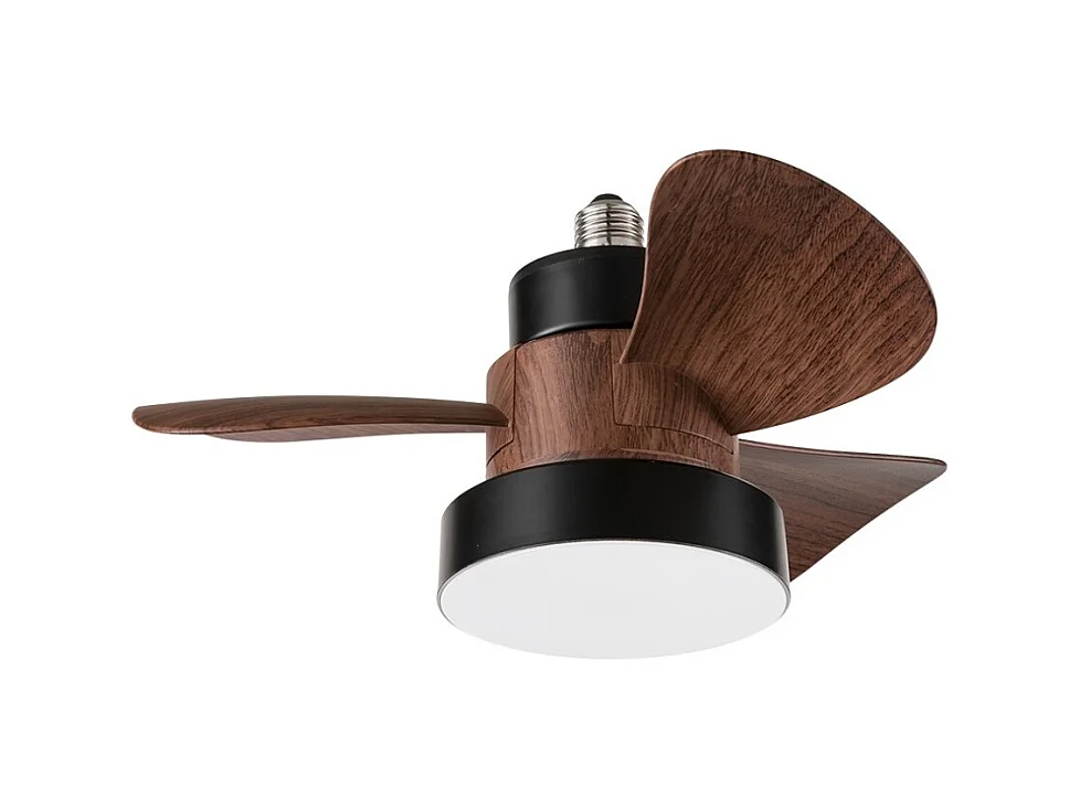 Ventilateur plafond Perenz noyer – LED 15W, pales ABS, 3 vitesses, silencieux, télécommande, E27, Ø36cm, design naturel