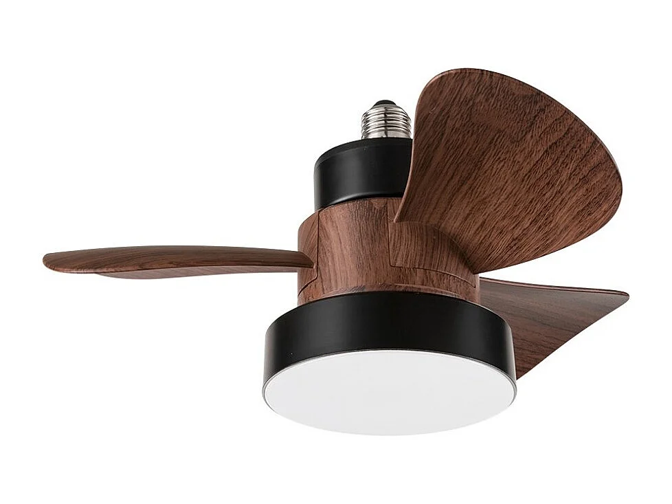 Ventilatore Perenz da soffitto Noce con luce led 15W e pale in ABS, 3 velocità, silenzioso, con telecomando, attacco E27 - Diametro 36cm