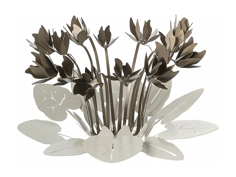 Ciclamino – Dekoaufsatz Ø38 cm, Eisen elfenbein/bronze – Made in Italy