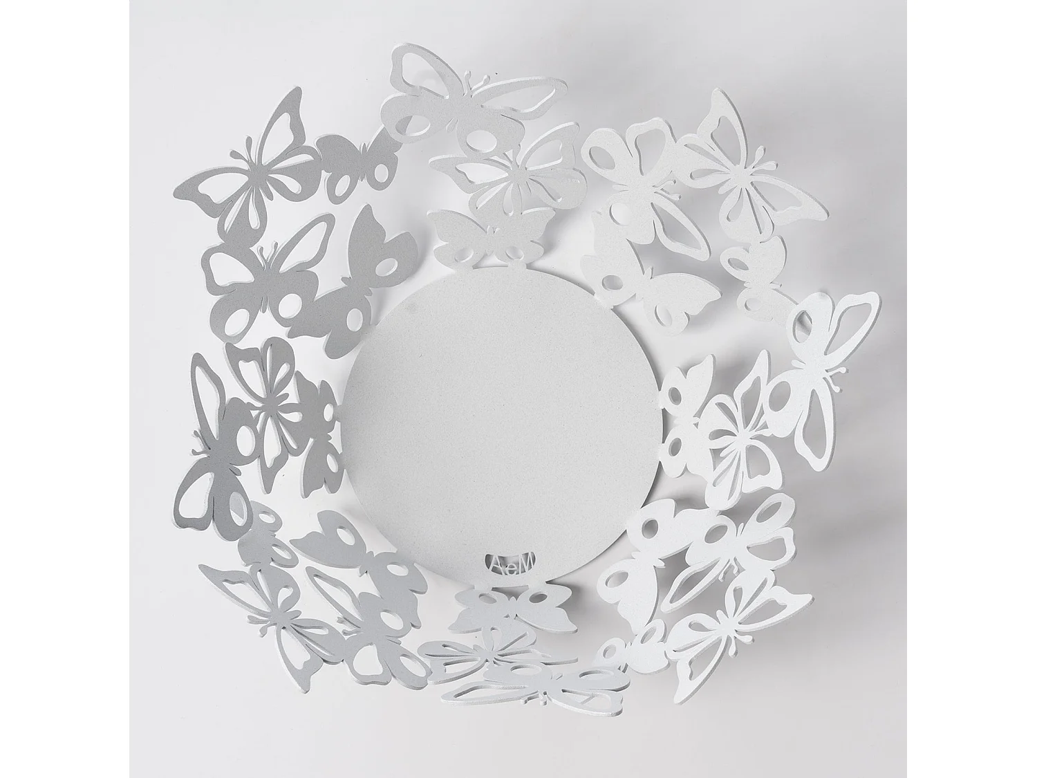 Farfalloso - Mittelstück Ø31 cm, Eisen weißer Marmor - Made in Italy