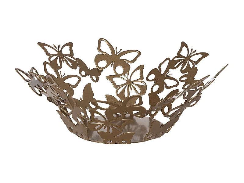 Farfalloso – Mittelstück Ø31 cm, Eisen gold perforiert – Made in Italy